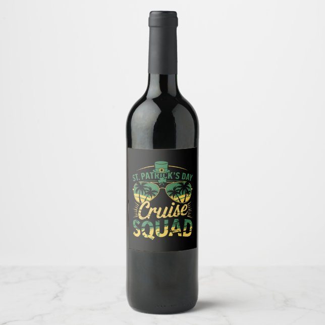 Étiquette Pour Bouteilles De Vin Équipe de croisière de la Saint-Patrick appariemen (Devant)