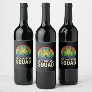 Étiquette Pour Bouteilles De Vin Équipe de Shenanigans Saint-Patrick Correspondante