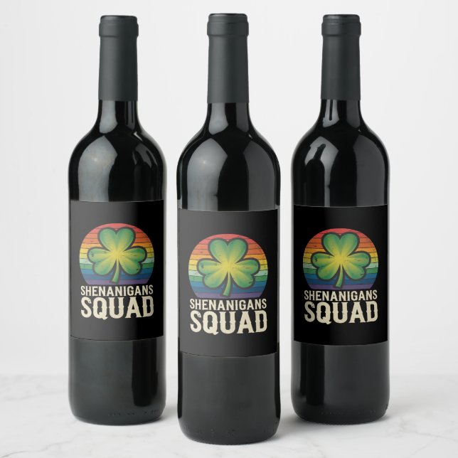 Étiquette Pour Bouteilles De Vin Équipe de Shenanigans Saint-Patrick Correspondante (Bouteilles)