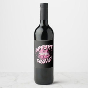 Étiquette Pour Bouteilles De Vin Équipe de soutien Gnome Warrior Sensibilisation au