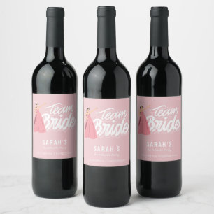 Étiquette Pour Bouteilles De Vin Équipe Mariée Bachelorette Party Bridesmaid