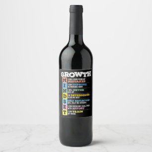 Étiquette Pour Bouteilles De Vin Esprit de Croissance Classe Motivation Cérébrale E