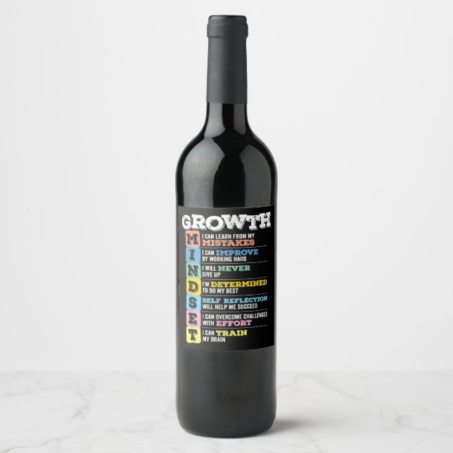 Étiquette Pour Bouteilles De Vin Esprit de Croissance Classe Motivation Cérébrale E (Devant)