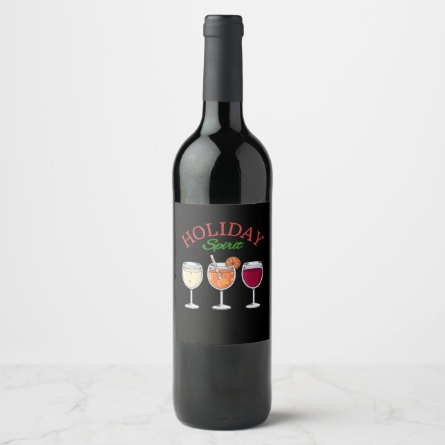 Étiquette Pour Bouteilles De Vin Esprit de vacances (Devant)