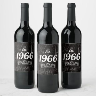 Étiquette Pour Bouteilles De Vin Est. 1966 Année Vintage