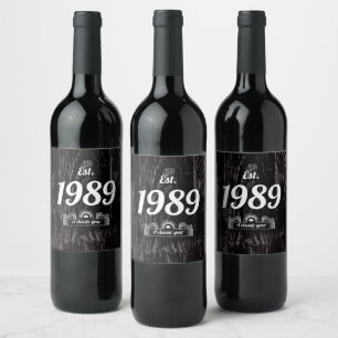 Étiquette Pour Bouteilles De Vin Est. en 1989 Une année classique