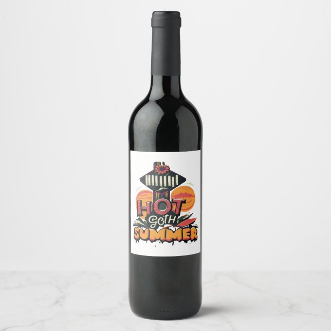 Étiquette Pour Bouteilles De Vin Été gothique chic  (Devant)