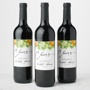 Étiquette Pour Bouteilles De Vin Été Oranges Citron Agrumes Santé Enterrement de Vi