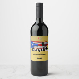 Étiquette Pour Bouteilles De Vin Etiqueta para botella de coquito 2021 (modifiable)