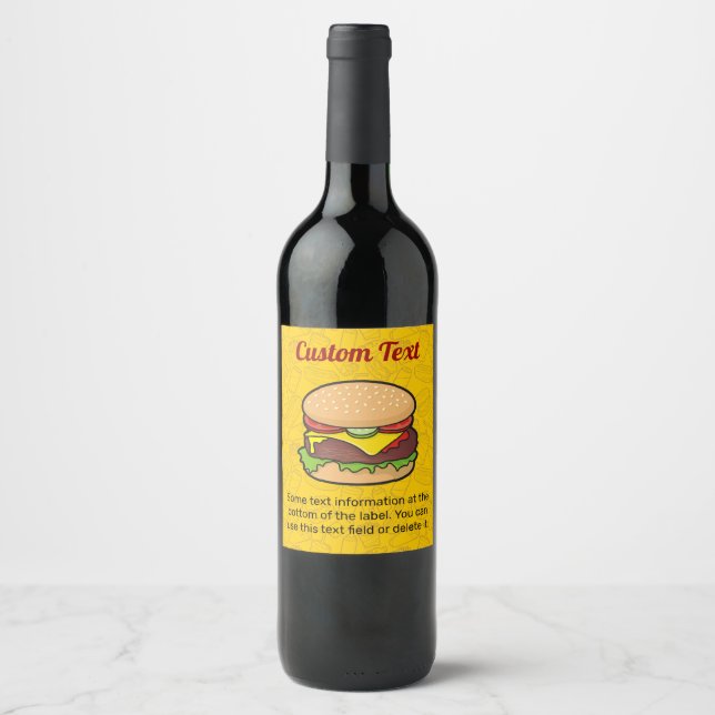 Étiquette Pour Bouteilles De Vin Étiquette à vin Cheeseburger (Devant)