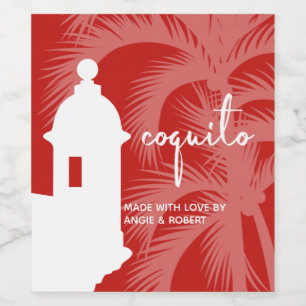 Étiquette Pour Bouteilles De Vin Étiquette à vin Coquito Palm Tree