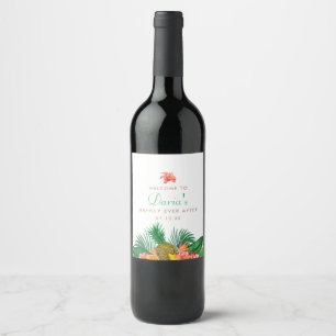 Étiquette Pour Bouteilles De Vin Étiquette à vin d'ananas tropical