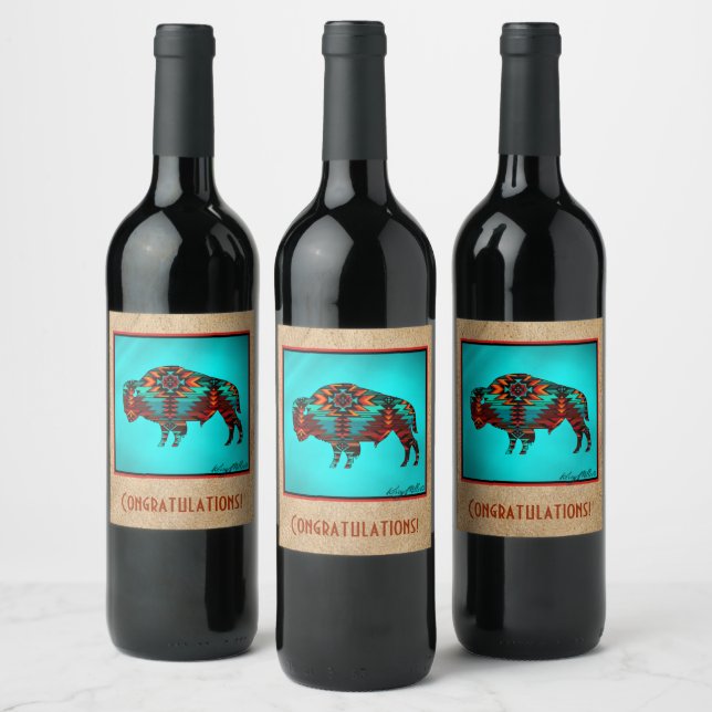 Étiquette Pour Bouteilles De Vin Étiquette à vin de Buffalo Sud-Ouest (Bouteilles)
