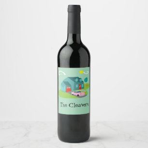 Étiquette Pour Bouteilles De Vin Étiquette à vin de la maison de banban rétro