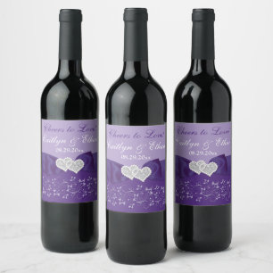 Étiquette Pour Bouteilles De Vin ÉTIQUETTE à vin Mariage blanc violet blanc