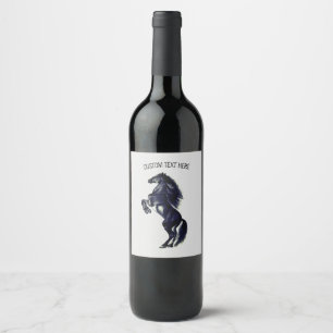 Étiquette Pour Bouteilles De Vin Étiquette à vin sauvage dressé avec texte personna