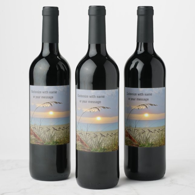 Étiquette Pour Bouteilles De Vin Étiquette à vin Sunset Beach (Bouteilles)