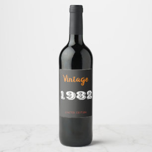 Étiquette Pour Bouteilles De Vin Étiquette à vin vintage 1982 édition limitée - Cla