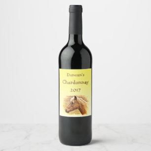 Étiquette Pour Bouteilles De Vin Étiquette blond et Brown jaune ensoleillé de vin