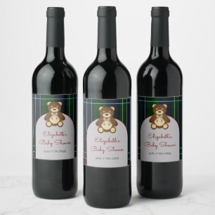 Étiquette Pour Bouteilles De Vin Étiquette de boisson pour Baby Shower avec ours en