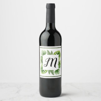 Étiquette Pour Bouteilles De Vin Étiquette de bouteille à vin initial feuille de pa