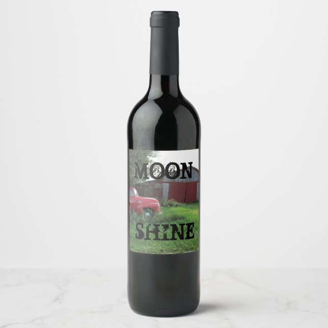 Étiquette Pour Bouteilles De Vin Étiquette de bouteille d'alcool "Clair de lune" (Devant)