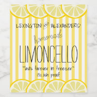 Étiquette de bouteille de Limoncello Jaune amusant