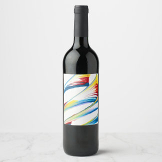Étiquette Pour Bouteilles De Vin Étiquette de bouteille de vin abstraite rayée Tag