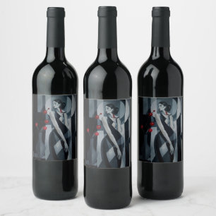 Étiquette Pour Bouteilles De Vin Étiquette de bouteille de vin Art Déco élégante   