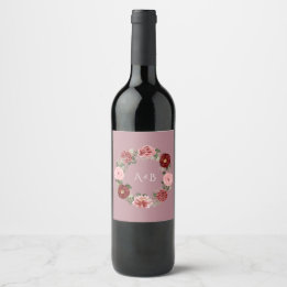 Étiquette Pour Bouteilles De Vin Étiquette de bouteille de vin de mariage à monogra