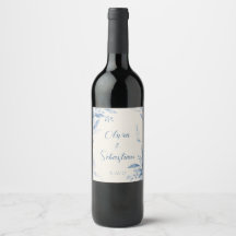 Étiquette de bouteille de vin de mariage à motif f