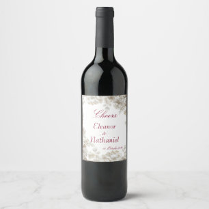 Étiquette Pour Bouteilles De Vin Étiquette de bouteille de vin de mariage bordeaux