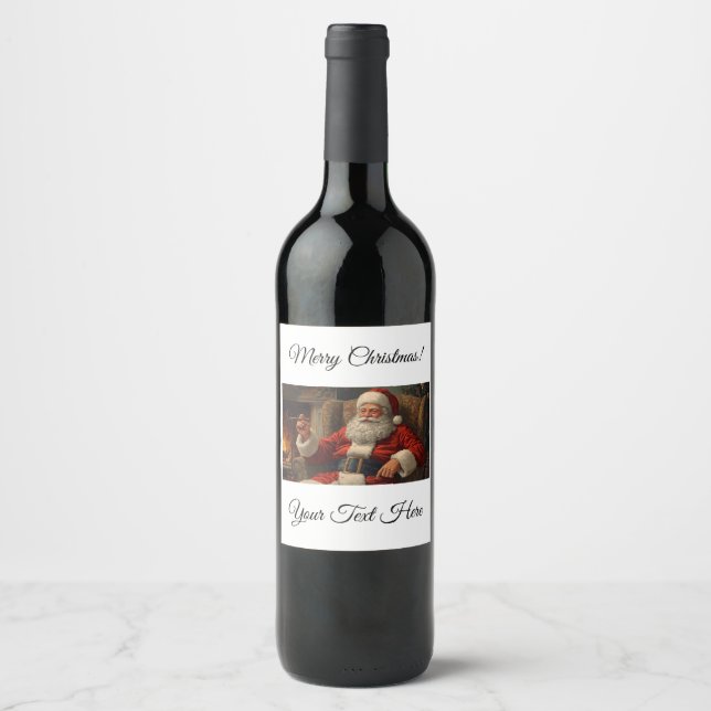 Étiquette Pour Bouteilles De Vin Étiquette de bouteille de vin de Noël (Devant)