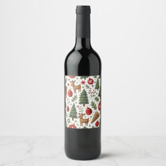 Étiquette Pour Bouteilles De Vin Étiquette de bouteille de vin de Noël