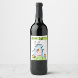 Étiquette Pour Bouteilles De Vin Étiquette de bouteille de vin de Pâques de Rabbi