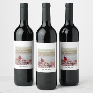 Étiquette Pour Bouteilles De Vin Étiquette de bouteille de vin de plage