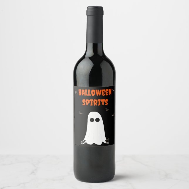Étiquette Pour Bouteilles De Vin Étiquette de bouteille de vin d'Halloween Spirits  (Devant)