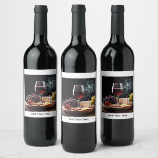Étiquette Pour Bouteilles De Vin Étiquette de bouteille de vin et de fromage