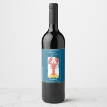 Étiquette de bouteille de vin homard