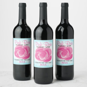 Étiquette Pour Bouteilles De Vin Étiquette de bouteille ou de paquet d'Aqua, Rose R
