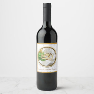 Étiquette Pour Bouteilles De Vin Étiquette de bouteille pour mariage tropical roman