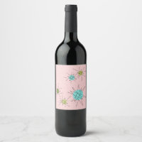 Étiquette de bouteilles de vin rose Iconique