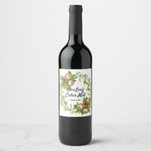 Étiquette Pour Bouteilles De Vin étiquette de cidre de pommes aquarelle