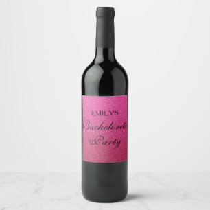 Étiquette Pour Bouteilles De Vin Étiquette de fête de Bachelorette rose chaud