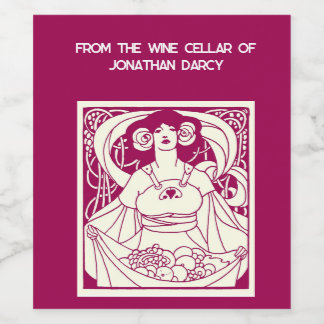Étiquette Pour Bouteilles De Vin Étiquette de jardin Art nouveau