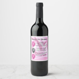 Étiquette Pour Bouteilles De Vin Étiquette de la bouteille de vin poème fille - 2