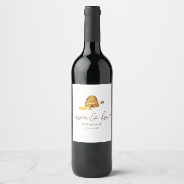 Étiquette Pour Bouteilles De Vin Étiquette de maman-à-abeille (Devant)