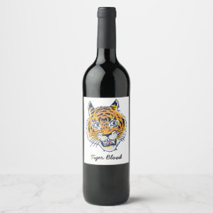 Étiquette Pour Bouteilles De Vin Étiquette de sang tigre