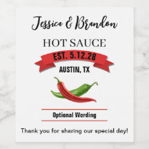 Étiquette de sauce piquante de mariage HS037wn