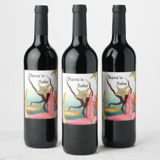 Étiquette Pour Bouteilles De Vin Étiquette de sushi de saké maison personnalisé